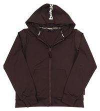 Vínová propínací sportovní mikina s kapucí