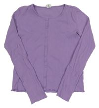 Fialové žebrované crop triko Page one young