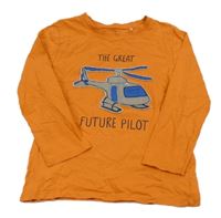 Oranžové triko s vrtulníkem Topolino