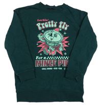 Tmavozelená mikina s potlačou George