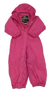 Růžová šusťáková zimní kombinéza s kapucí Trespass