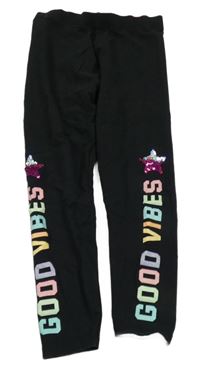 Černé legíny s nápisem Nutmeg