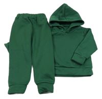 2 set - Zelená mikina s kapucí + tepláky Shein