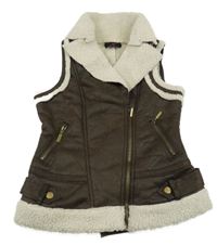 Hnedá semišová zateplená vesta Yd.