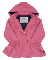 Růžová lehká jarní parka s kapucí Lupilu