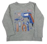 Šedé triko s nářadím Name it