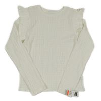 Nové - bílé mačkané triko s volánky dunnes