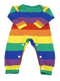 Farebný pruhovaný overal