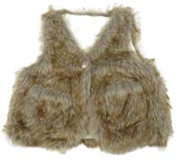 Hnedá kožušinová podšitá vesta