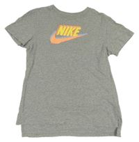 Šedé melírované tričko s logem Nike