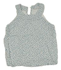 Biely top s modrými kvítky Abercrombie&Fitch