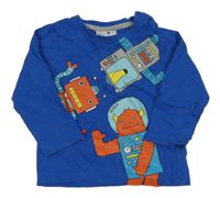 Modré tričko s robotmi