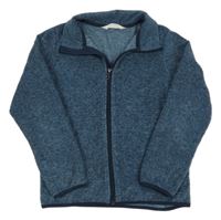 Tmavomodrá melírovaná fleecová prepínaci mikina H&M