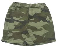 Army rifľová sukňa s vyšúchaním Denim Co.