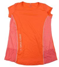 Neónově oranžovo-melírované športové tričko s nápisom Yigga