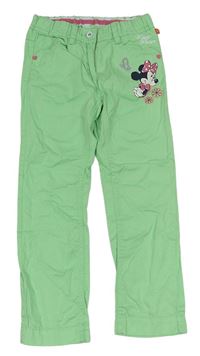 Zelené plátenné nohavice s Minnie zn. C&A