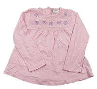 Ružové tričko s výšivkami S. Oliver