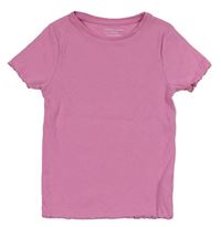 Růžové žebrované tričko Primark