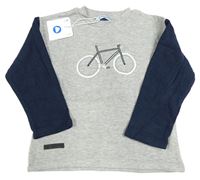 Sivo-tmavomodré tričko s bicyklom zn. Mayoral