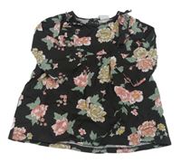 Čierne kvetované šaty H&M