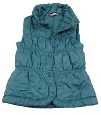 Zelená šušťáková prešívaná zateplená vesta