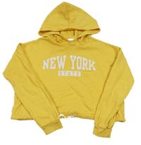 Žltá crop mikina s nápisom a kapucňou C&A