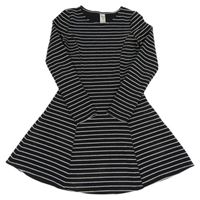 Černo-bílé pruhované šaty C&A