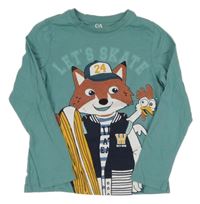 Zelené triko s liškou C&A