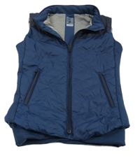 Tmavomodrá šusťáková jezdecká zateplená vesta Fouganza