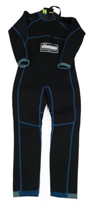 Černo-modrý neopren s potiskem 