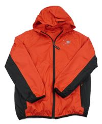 Červeno-čierna šušťáková jarná funkčná bunda s planetou a kapucňou Crivit