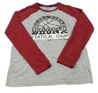 Sivo-vínové tričko s nápismi Yigga