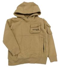 Béžová mikina s kapsou a kapucí Next