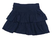 Tmavomodrá bavlnená vrstvená sukňa C&A