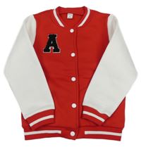 Červeno-biela prepínaci baseballová mikina s písmenem Shein