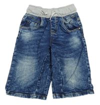 Modré plísňované riflové kraťasy s úpletovým pasem Dopodopo