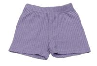 Lila rebrované úpletové kraťasy Shein
