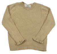Béžový rebrovaný sveter H&M