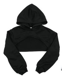 Čierna crop mikina s kapucňou Shein