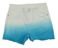 Bílo-modré ombré riflové kraťasy H&M