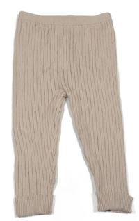 Béžové žebrované úpletové tepláky Nutmeg