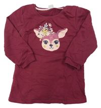 Vínová šatová mikina s laní Kiki&Koko