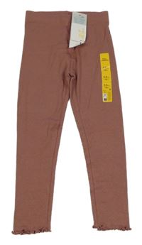 Nové - Starorůžové žebrované legíny Primark