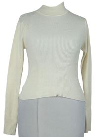 Dámský smetanový žebrovaný crop svetr Pull&Bear
