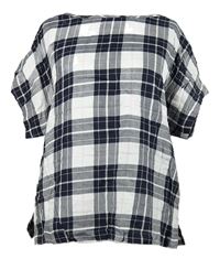 Dámská tmavomodro-bílá kostkovaná halenka M&S