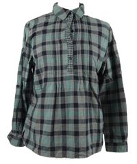 Dámská tmavomodro-zeleno-růžová kostkovaná polohalenka CollectionL