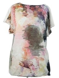 Dámské šedo-barevné vzorované tričko Papaya 