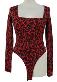 Dámske červeno-čierne vzorované body Boohoo