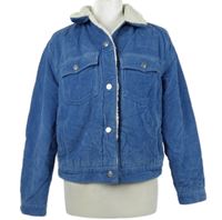 Dámská modrá manšestrová zateplená bunda Topshop 