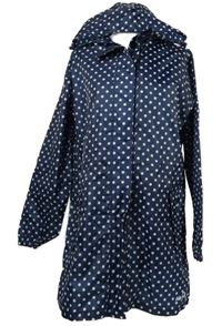 Dámský tmavomodrý puntíkovaný šusťákový jarní kabát s kapucí Peter Storm 